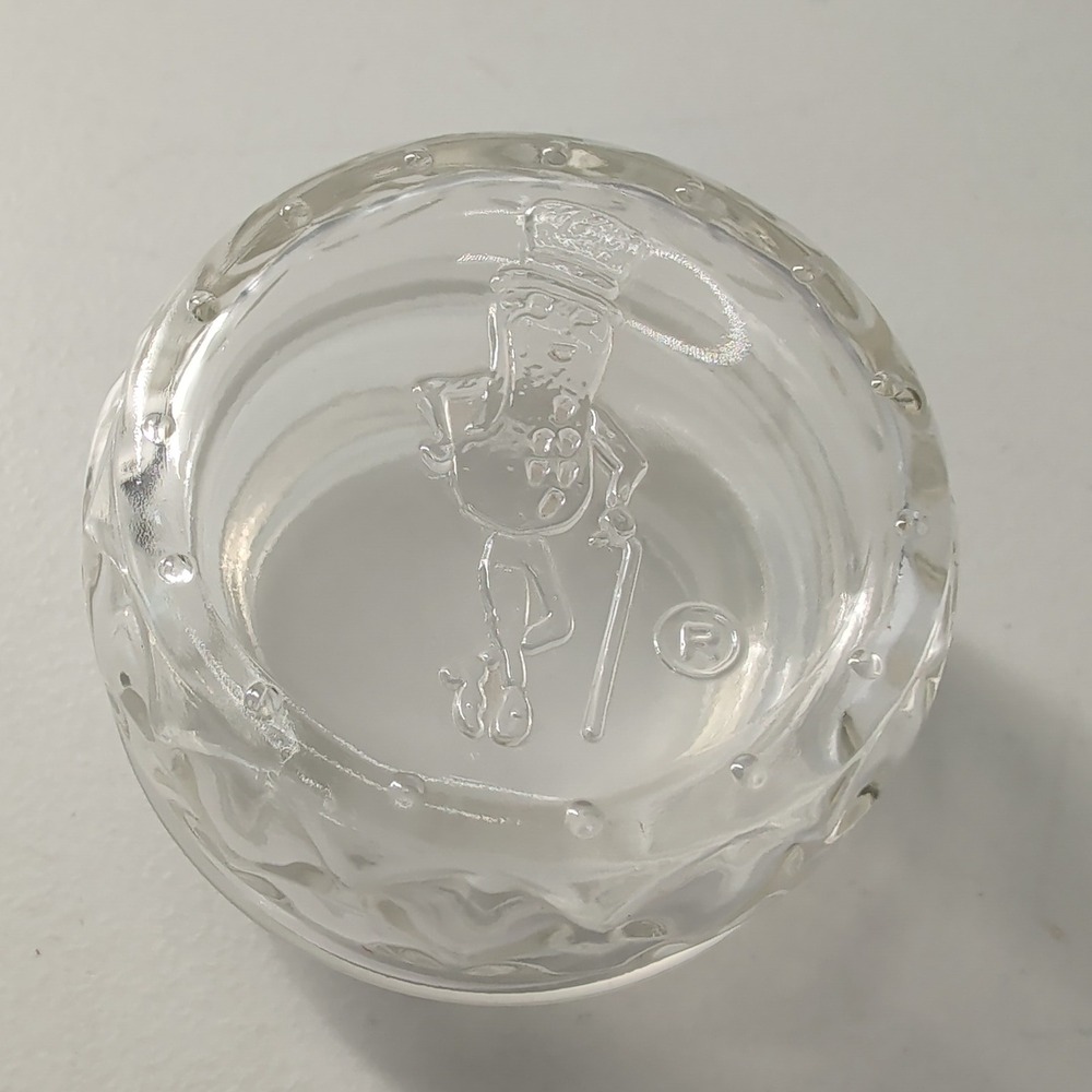Vintage Planters Mr Peanut Glass Jar Replacement Lid Embossed Mascot Logo 1984